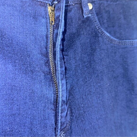 LOFT 14/32 Dark Blue Wash Legging Cut Off Raw Hem Stretch Jeans - Picture 6 of 13